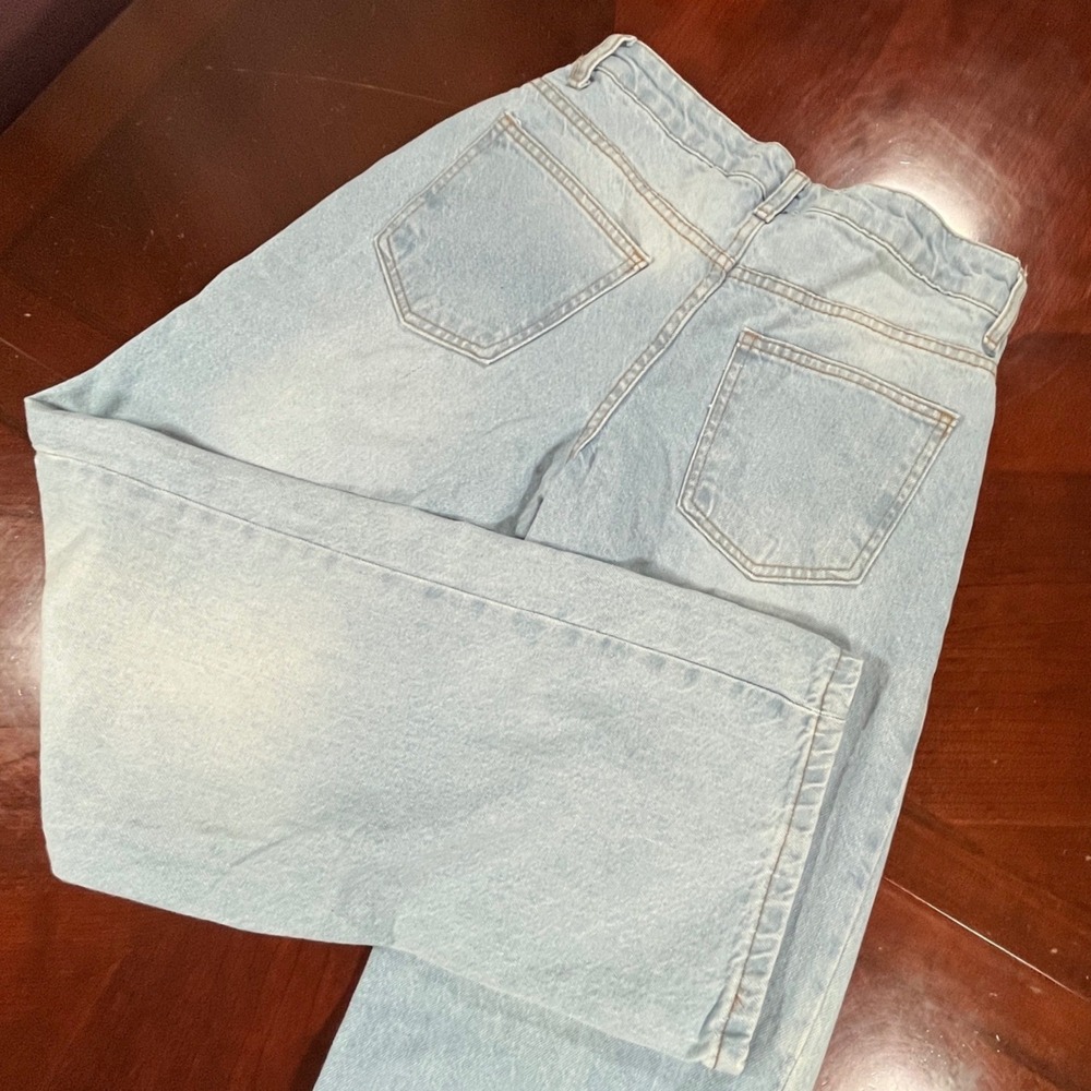Shein Wide Leg Jeans Womens Tag EU 34 Meas 28 Light Wash High Rise Denim Pants